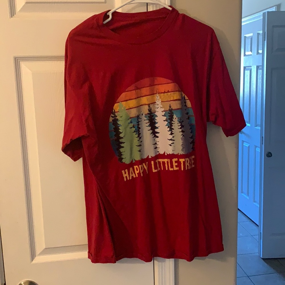 Mens Bob Ross Happy Little Trees L t-shirt